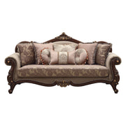 Mehadi - Sofa With 8 Pillows - Velvet & Walnut