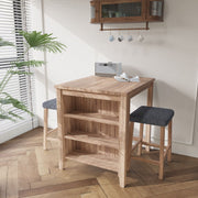Dawson 36" Oak Finish 3-PC Counter Height Table Set