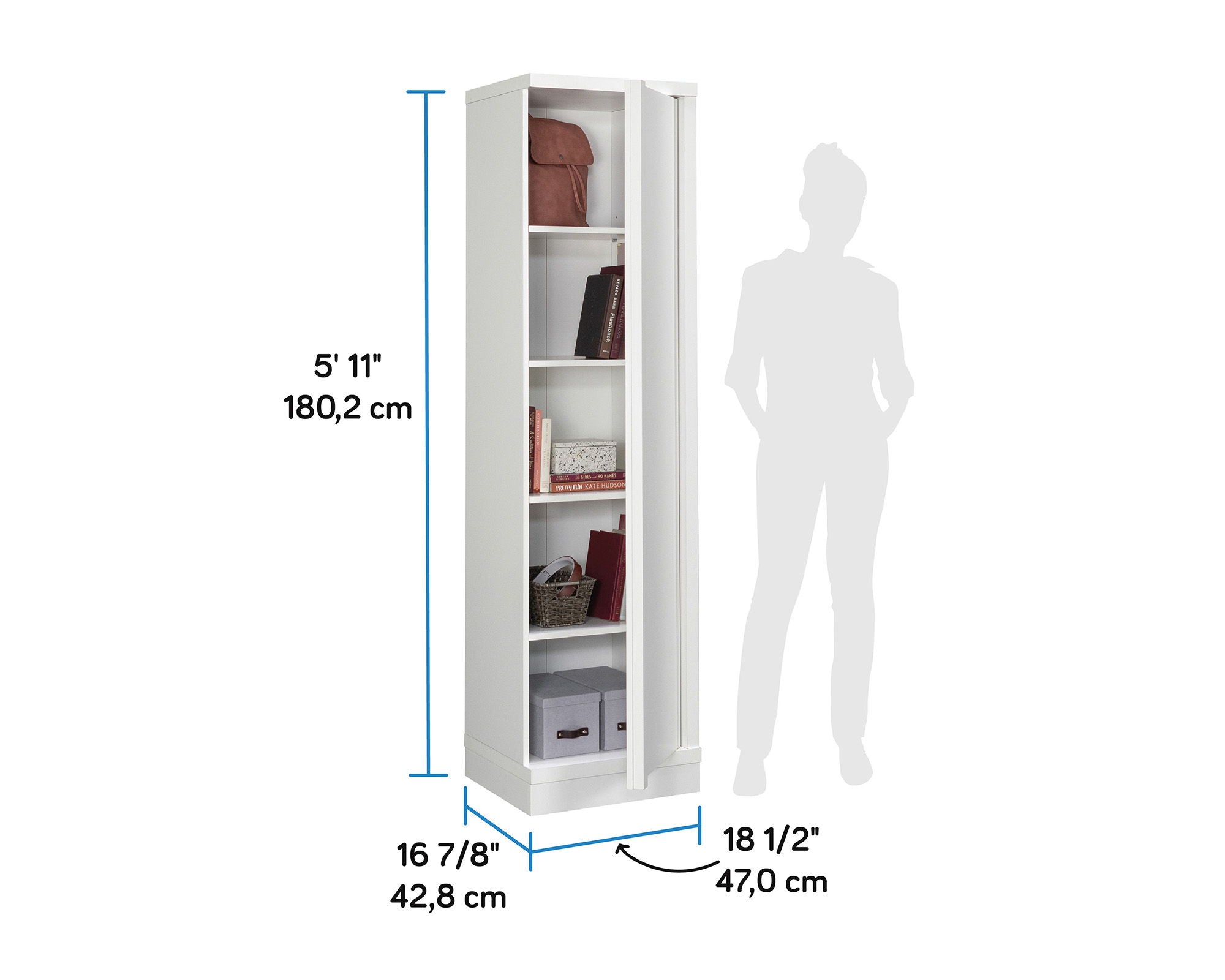 Single-Door Storage Cabinet in White