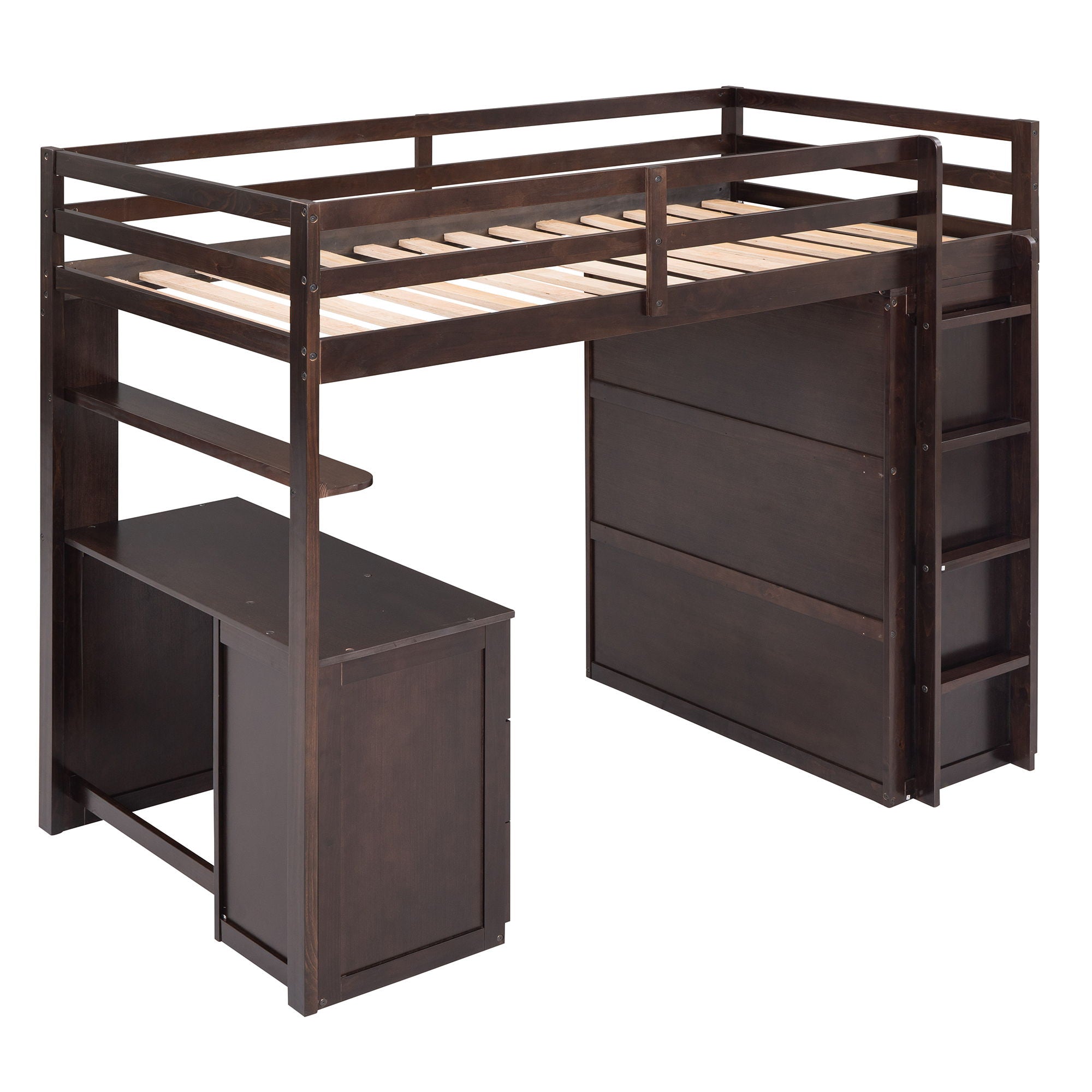 Loft Bed With Drawers, Desk, And Wardrobe