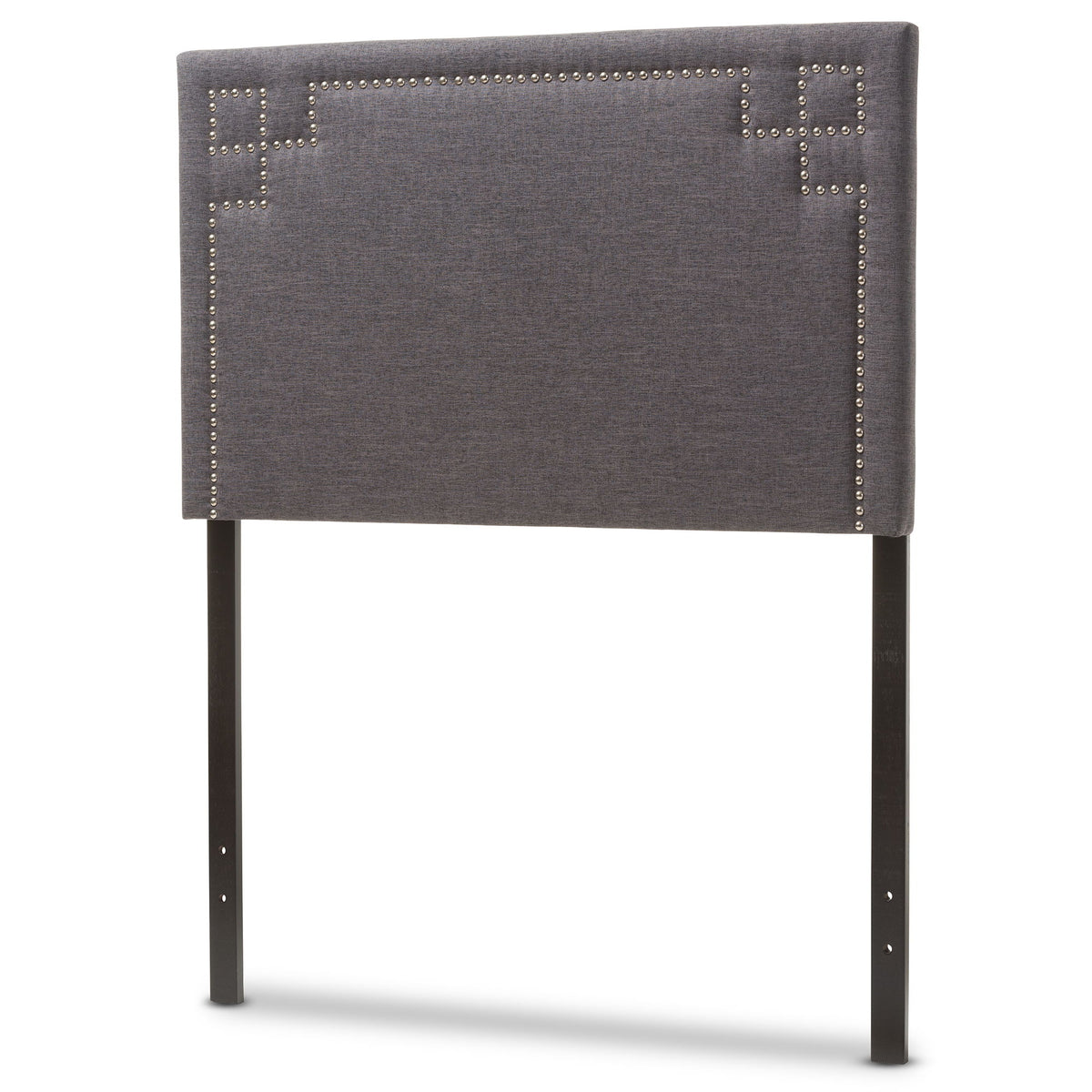 Geneva Modern and Contemporary Dark Grey Fabric Upholstered Twin Size Headboard