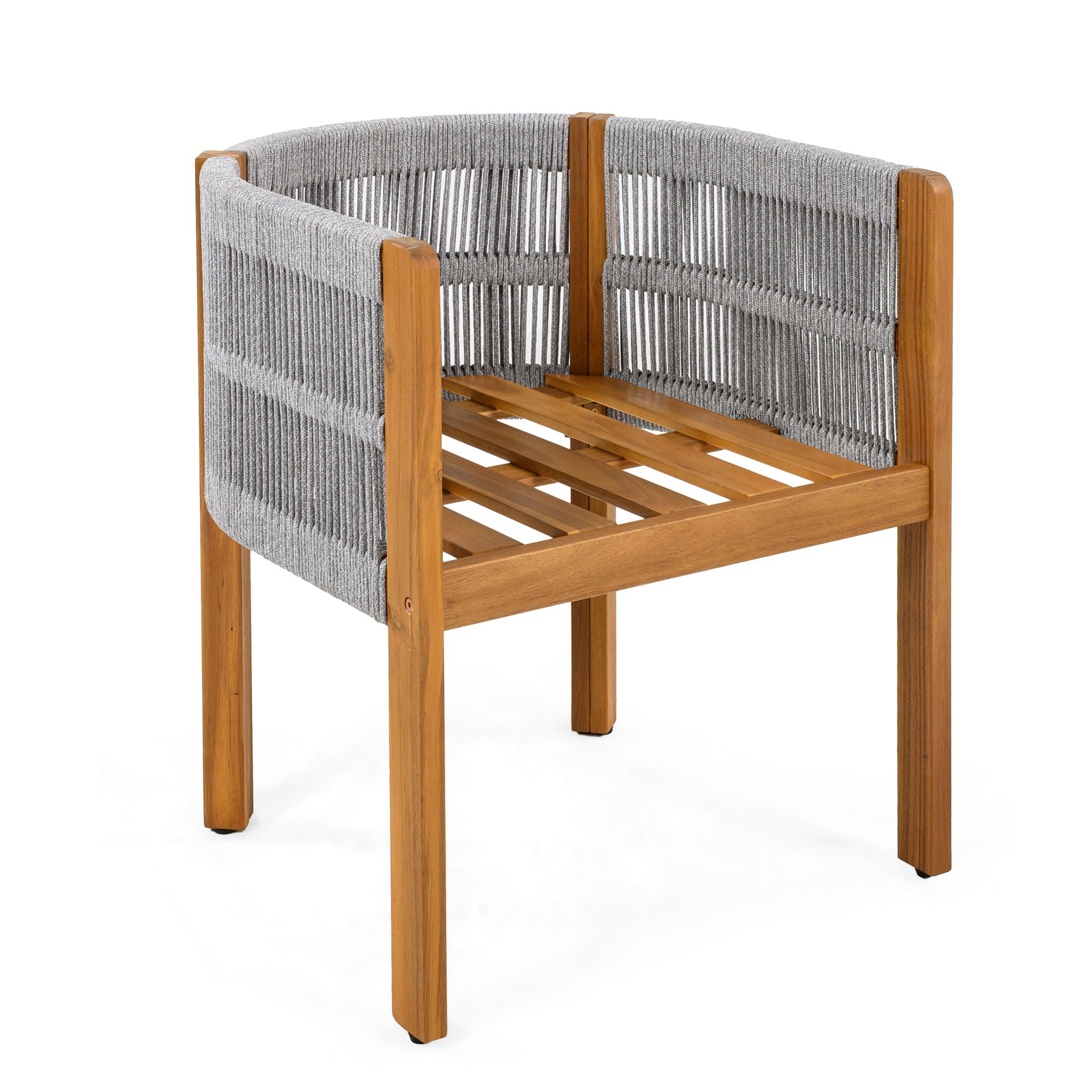 Outdoor Dining Chairs With Rope Handles (Set of 2)