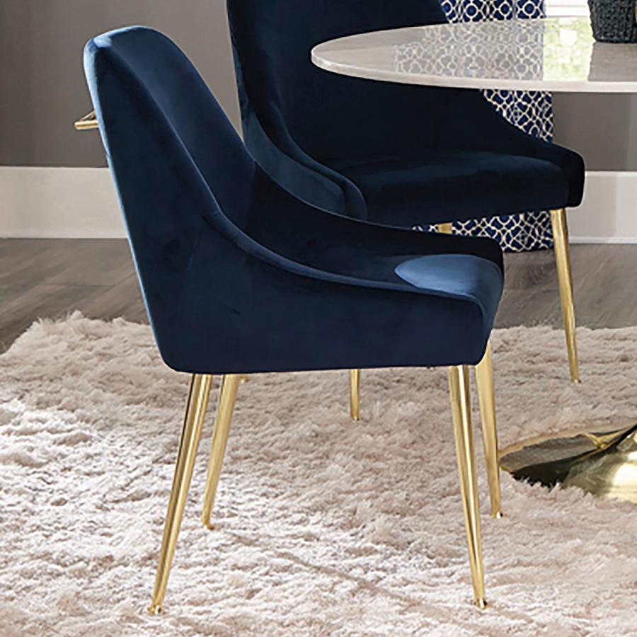 Coaster Fine Furniture Mayette - Upholstered Side Dining Chair (Set of 2) - Blue | Meri Furniture