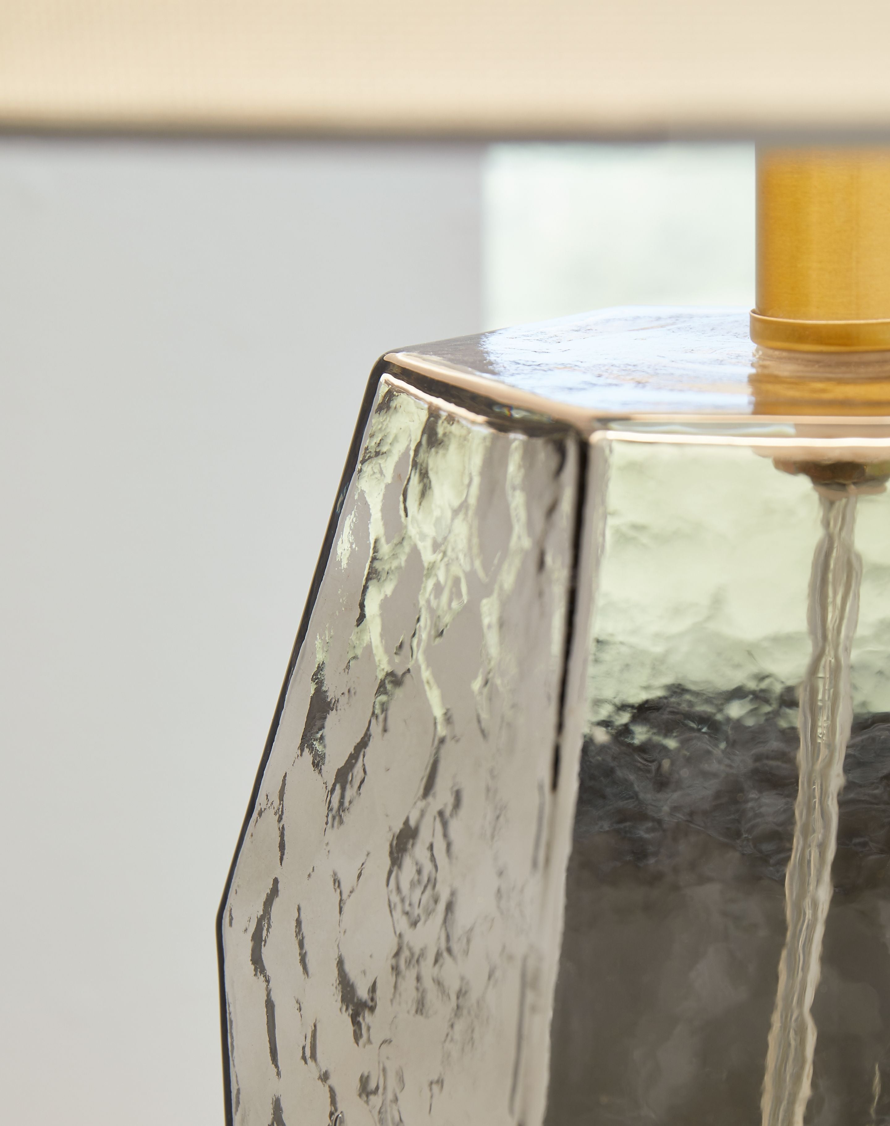 Signature Design by Ashley® Taylow - Gray - Glass Table Lamp | Meri Furniture
