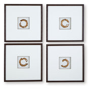 Dallbourne - Wall Art Set (Set of 4) - White / Gold Finish