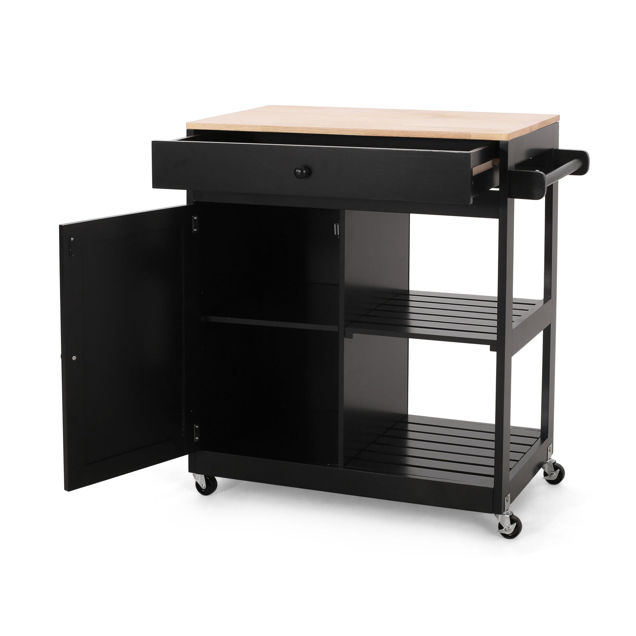 Lanier - Kitchen Cart With Wheels - Black