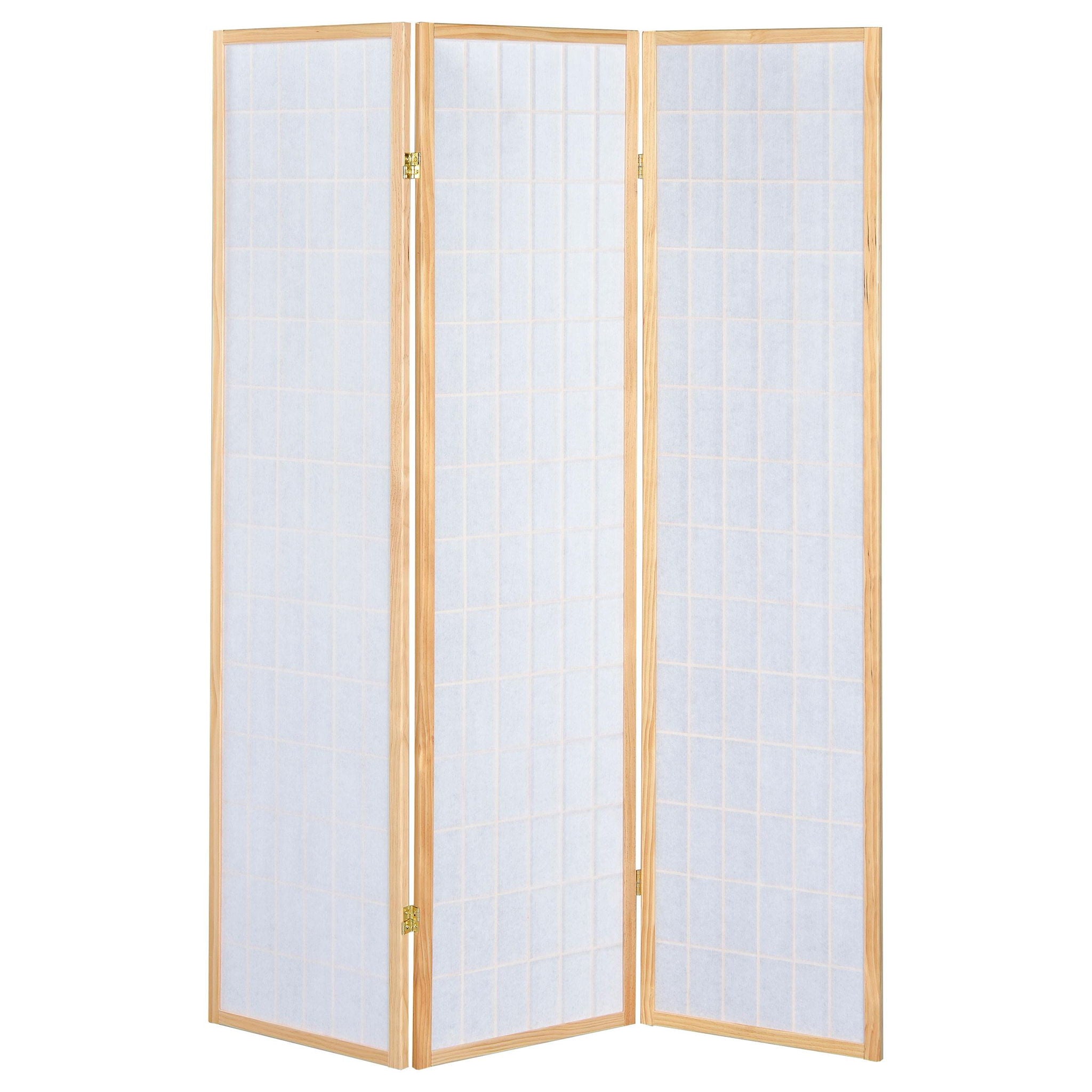 Carrie 3-Panel Room Divider Folding Shoji Screen Natural