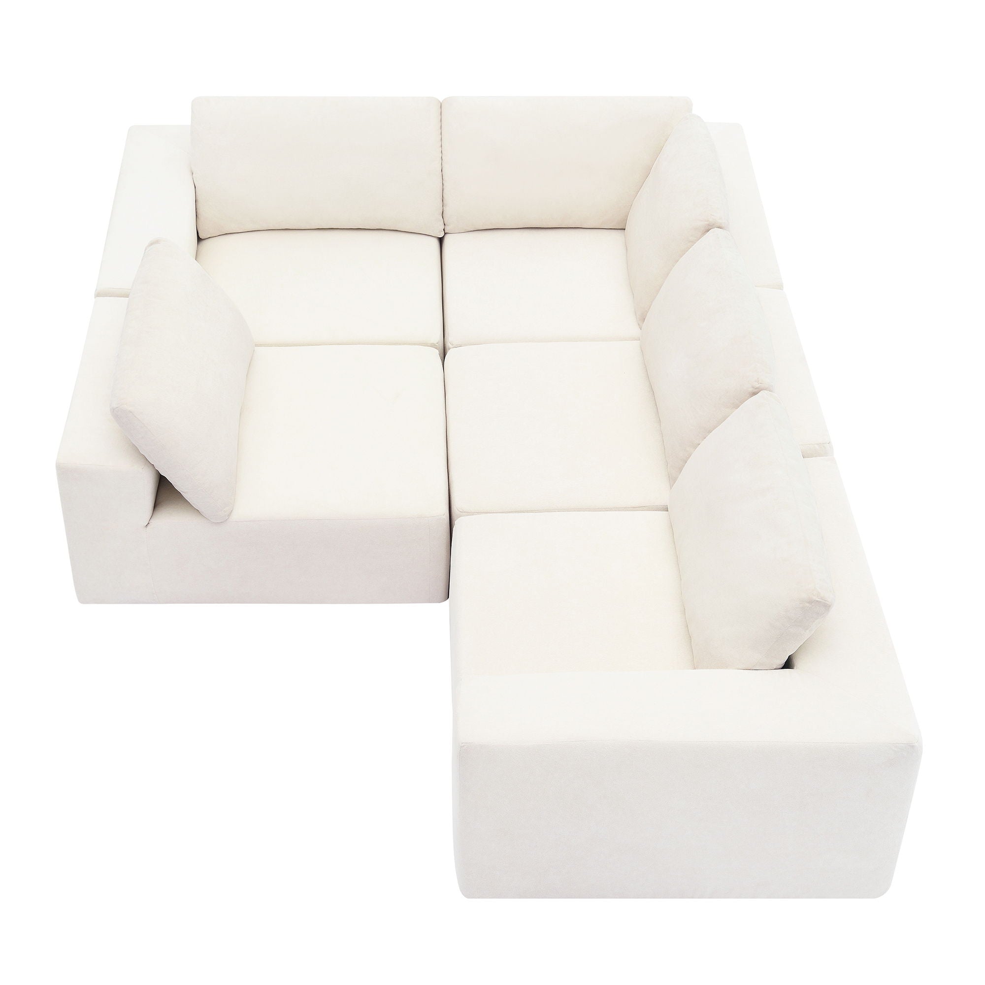 Modular Sectional With Wide Seat Free Combination L Shaped Couch Set Cloud Upholstered Minimalist Boneless Sofa