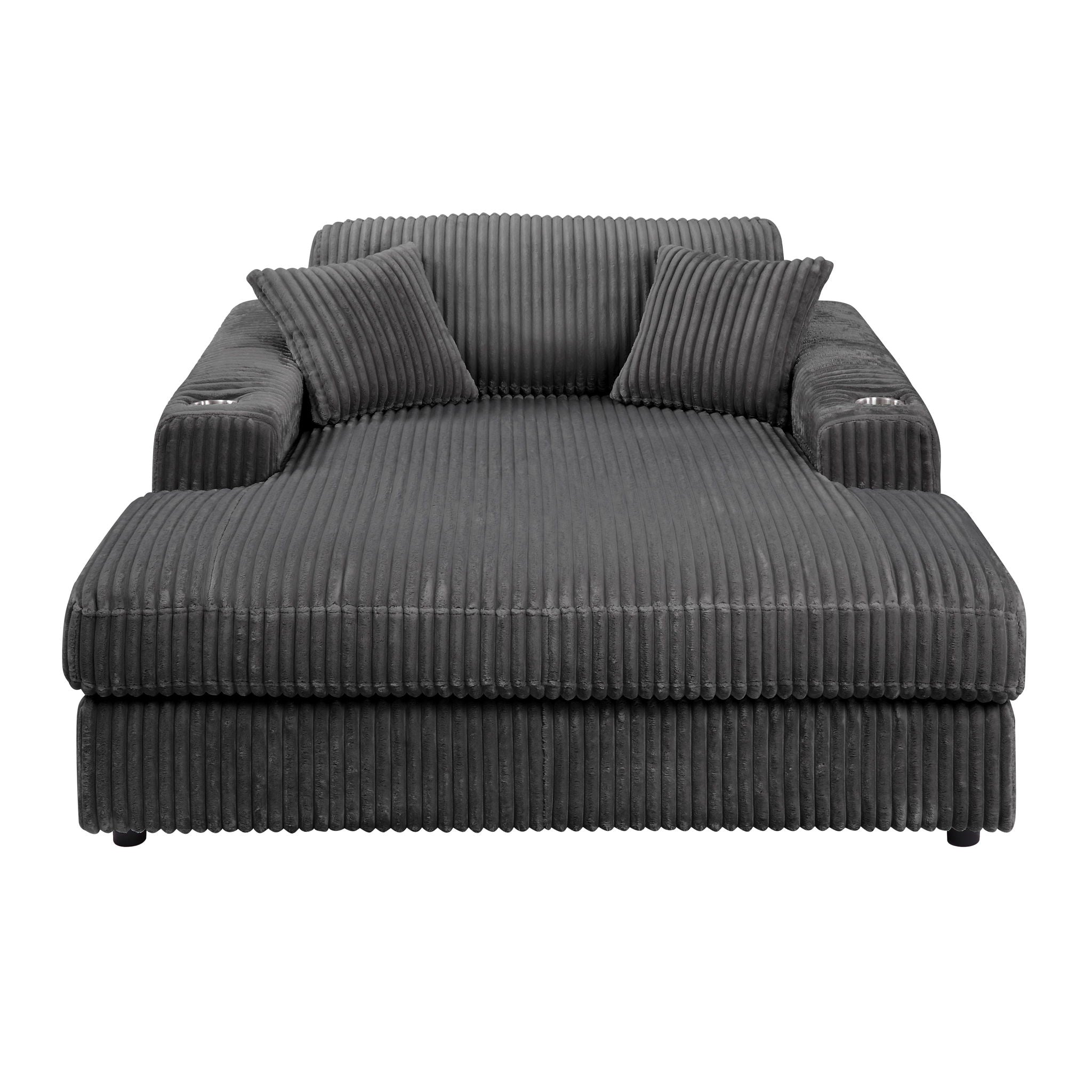 Hilde Chaise - With 2 Pillows - Dark Gray