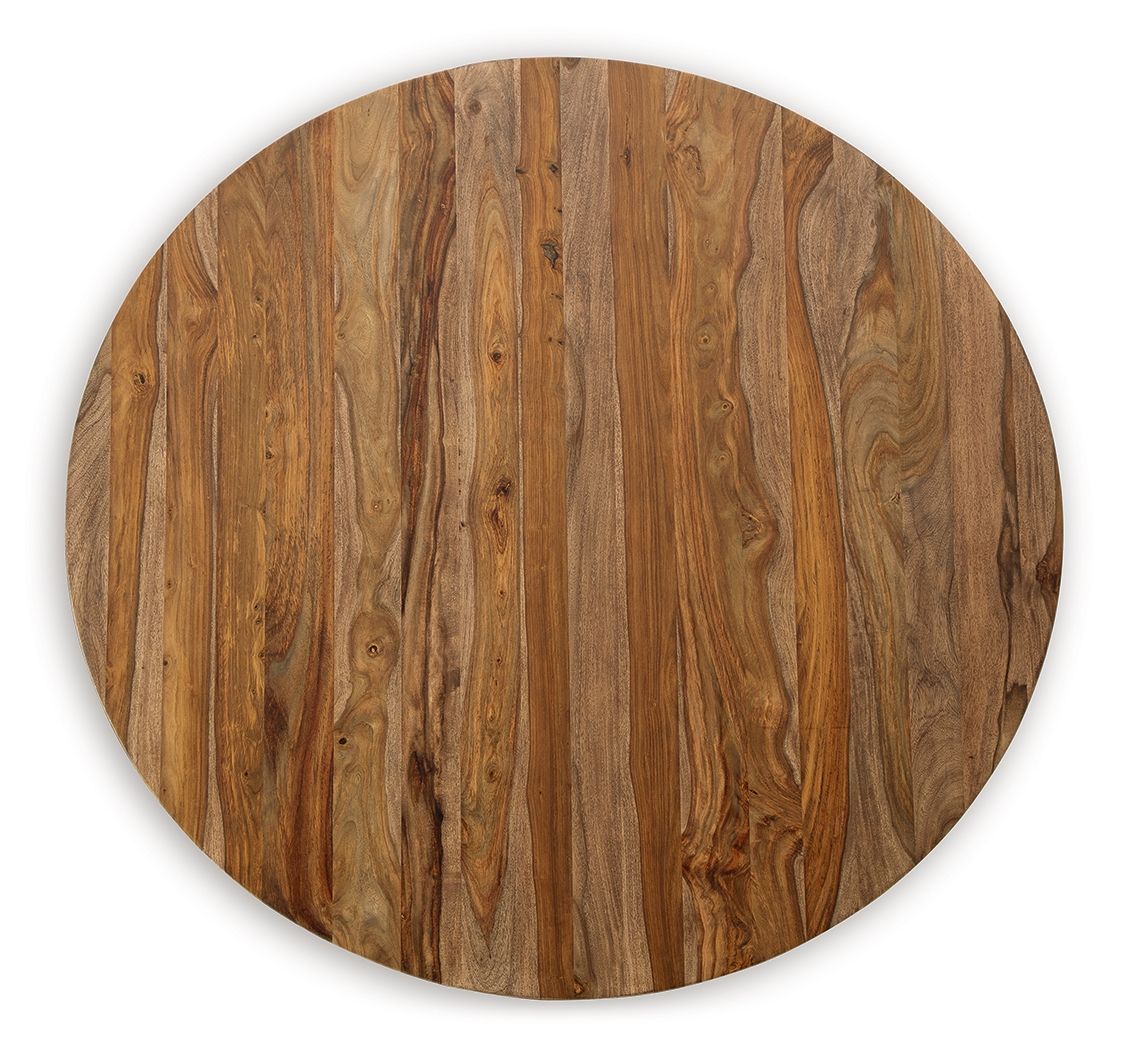 Signature Design by Ashley® Dressonni - Brown - Round Dining Room Table | Meri Furniture