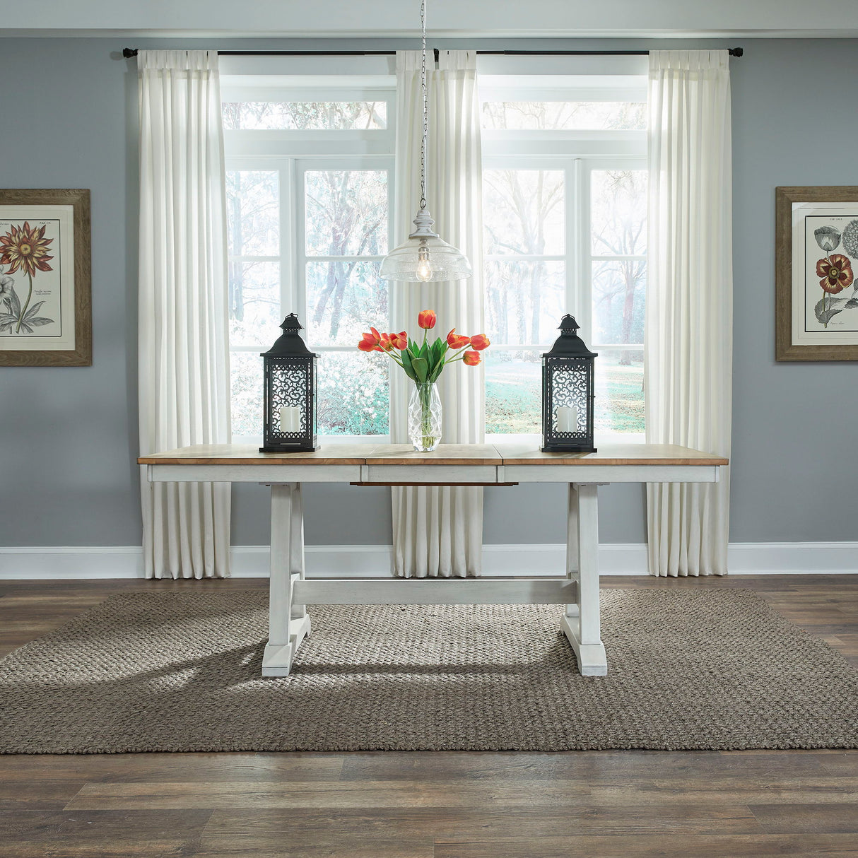 Liberty Furniture Lindsey Farm - Trestle Table | Meri Furniture