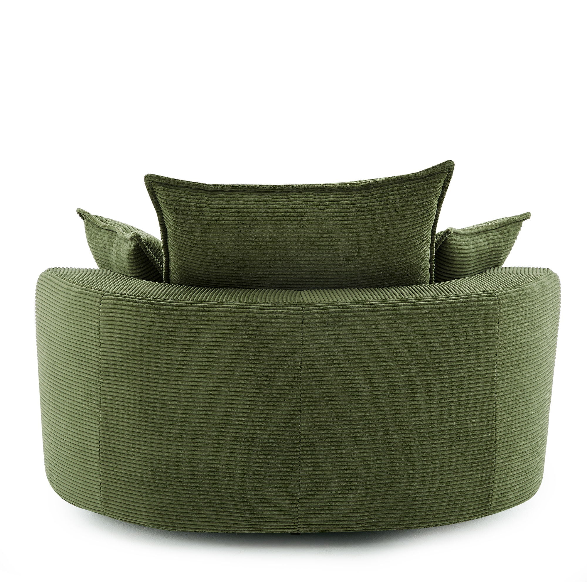 360° Swivel Accent Barrel Chair With Dual Layer Cushion And 3 Removable Pillows