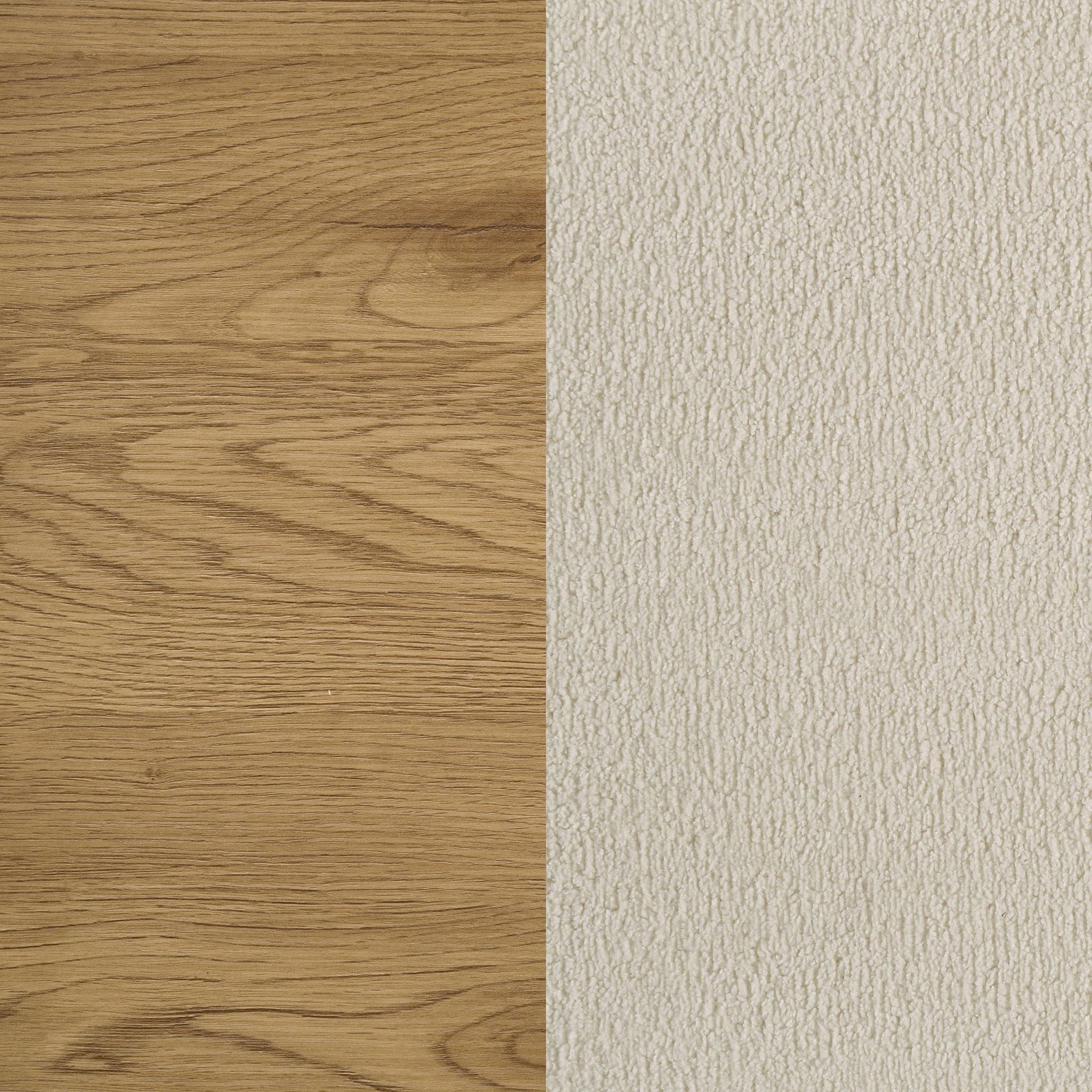 Bennett 62-inch Queen Upholstered Panel Bed Cream and Light Oak