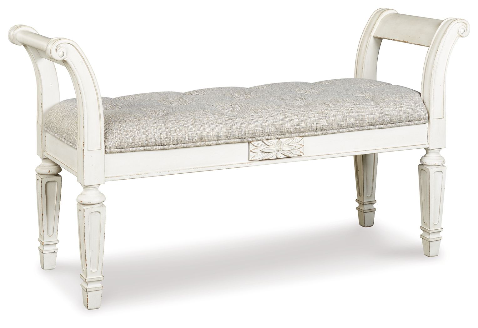 Ashley Furniture Realyn - Antique White - Accent Bench | Meri Furniture