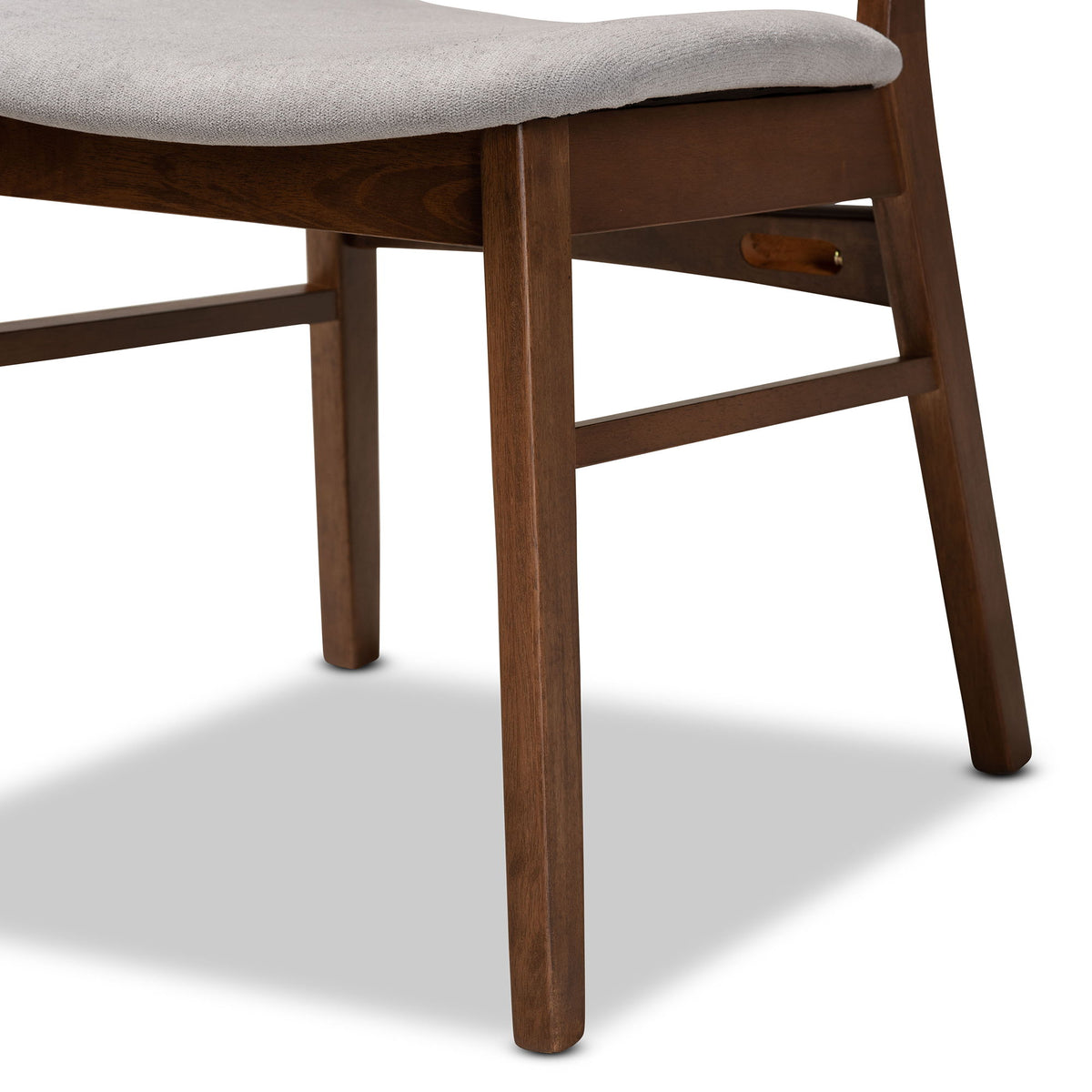 Alston Mid-Century Modern Grey Fabric Upholstered and Walnut Brown Finished Wood 5-Piece Dining Set