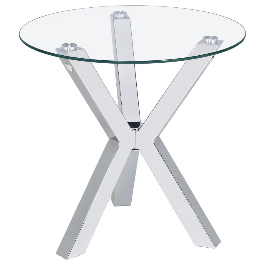 Kenzie - Round Tempered Glass Top Table