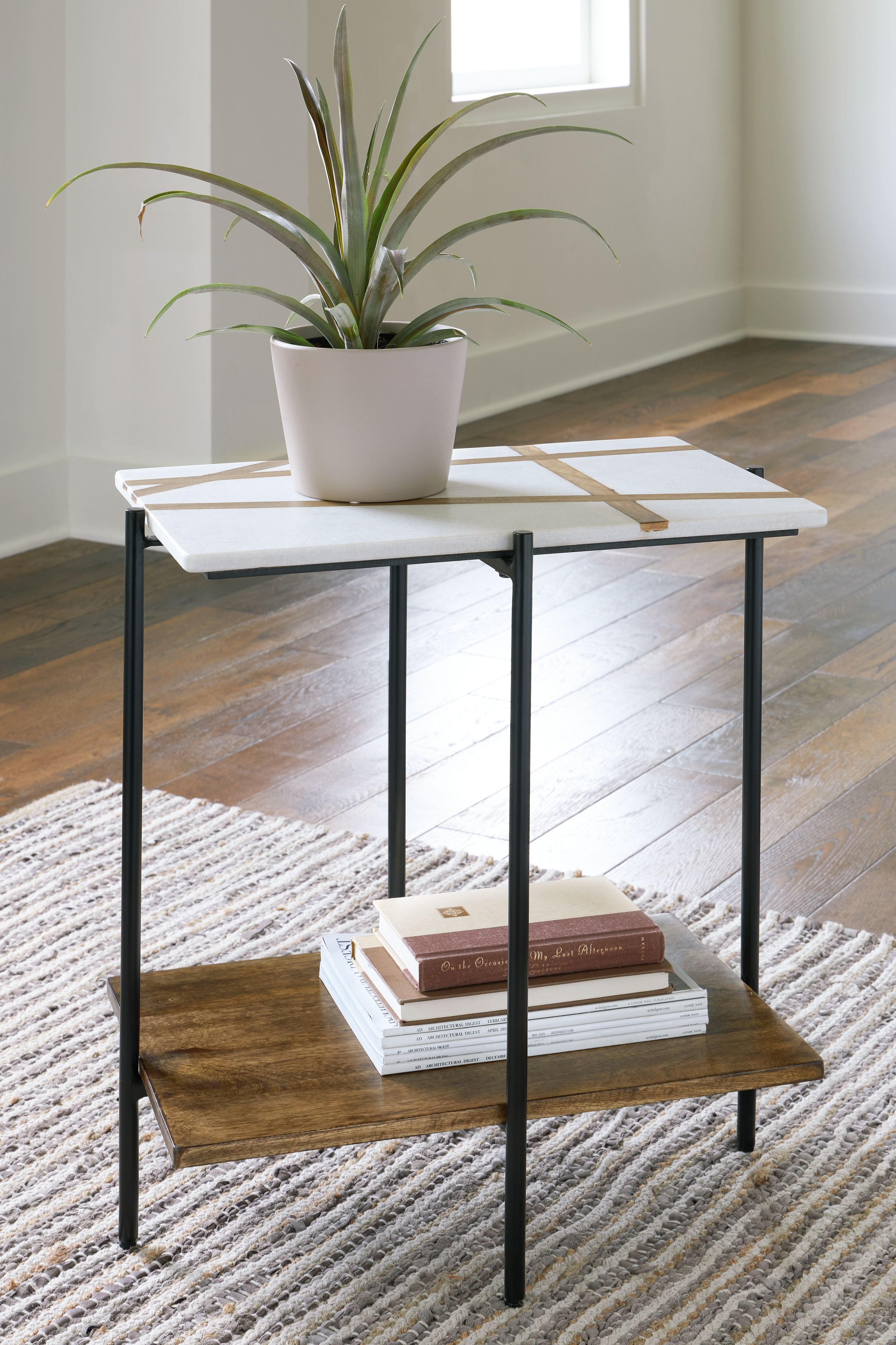 Signature Design by Ashley® Braxmore - White / Light Brown - Accent Table | Meri Furniture