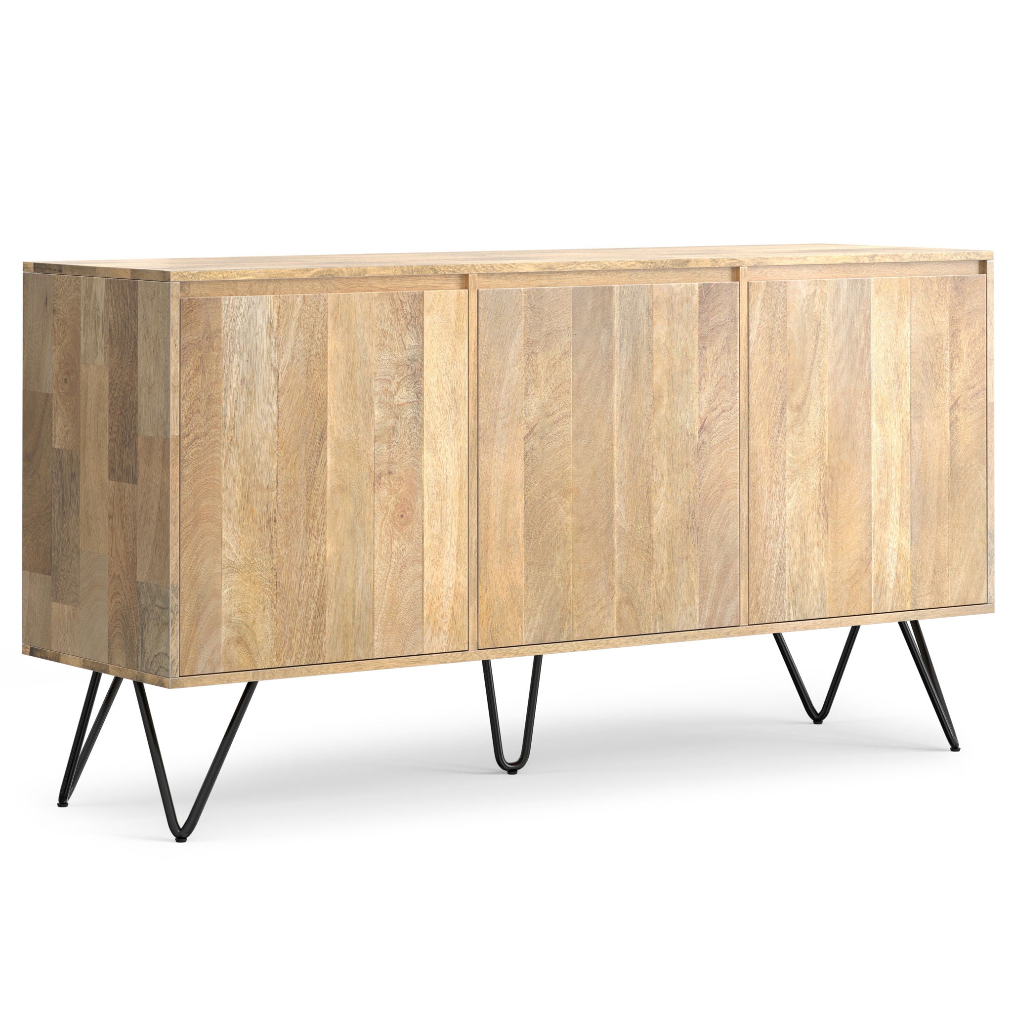 Hunter - 3 Door Sideboard Buffet With Hairpin Legs - Natural