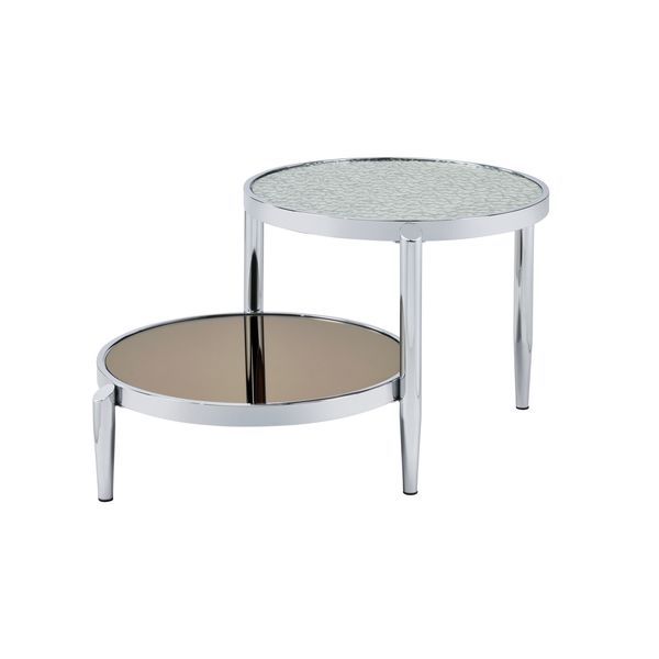 ACME Abbe - Coffee Table - Glass & Chrome Finish | Meri Furniture