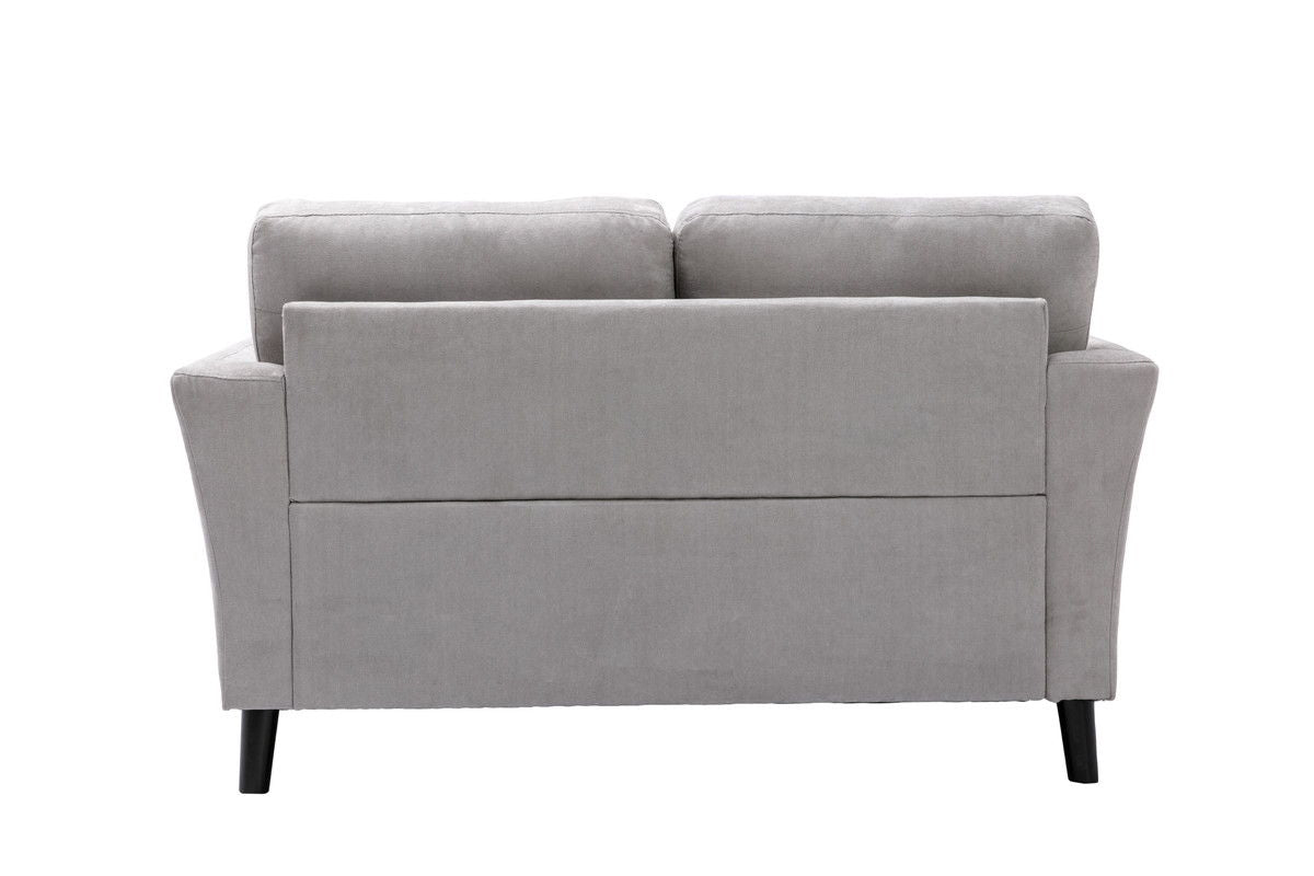 Damian 57"W Light Gray Woven Fabric Loveseat