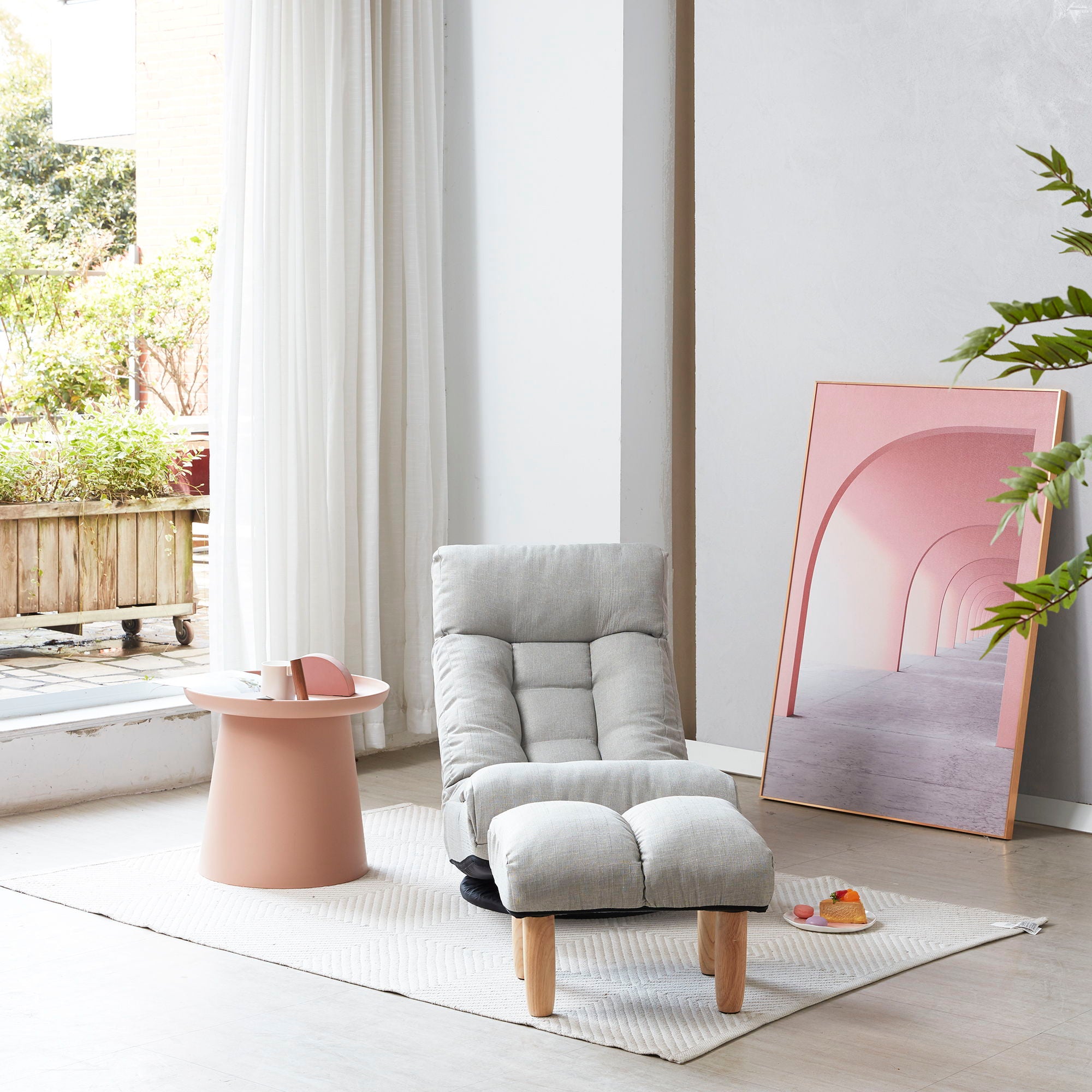 Adjustable Japanese Reclining Floor Chair Sofa With Metal Frame For Living Room