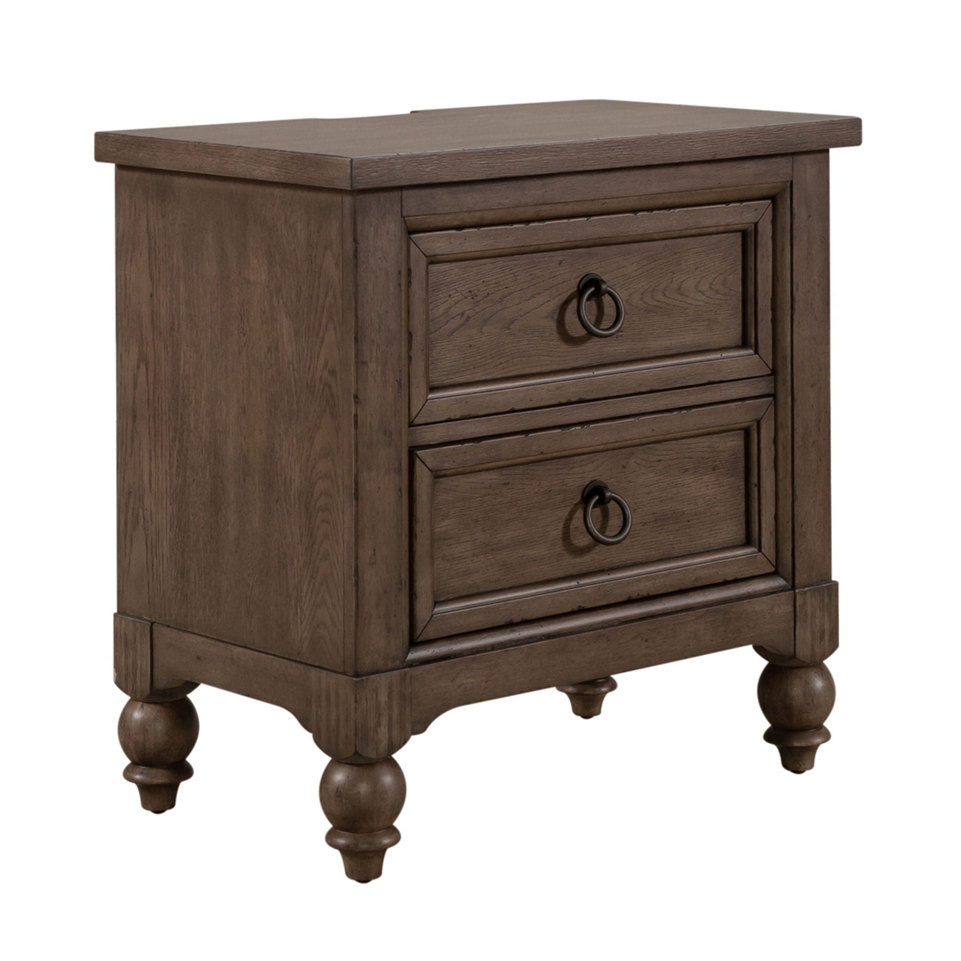 Liberty Furniture Americana Farmhouse - 2 Drawer Night Stand With Charging Station | Meri Furniture