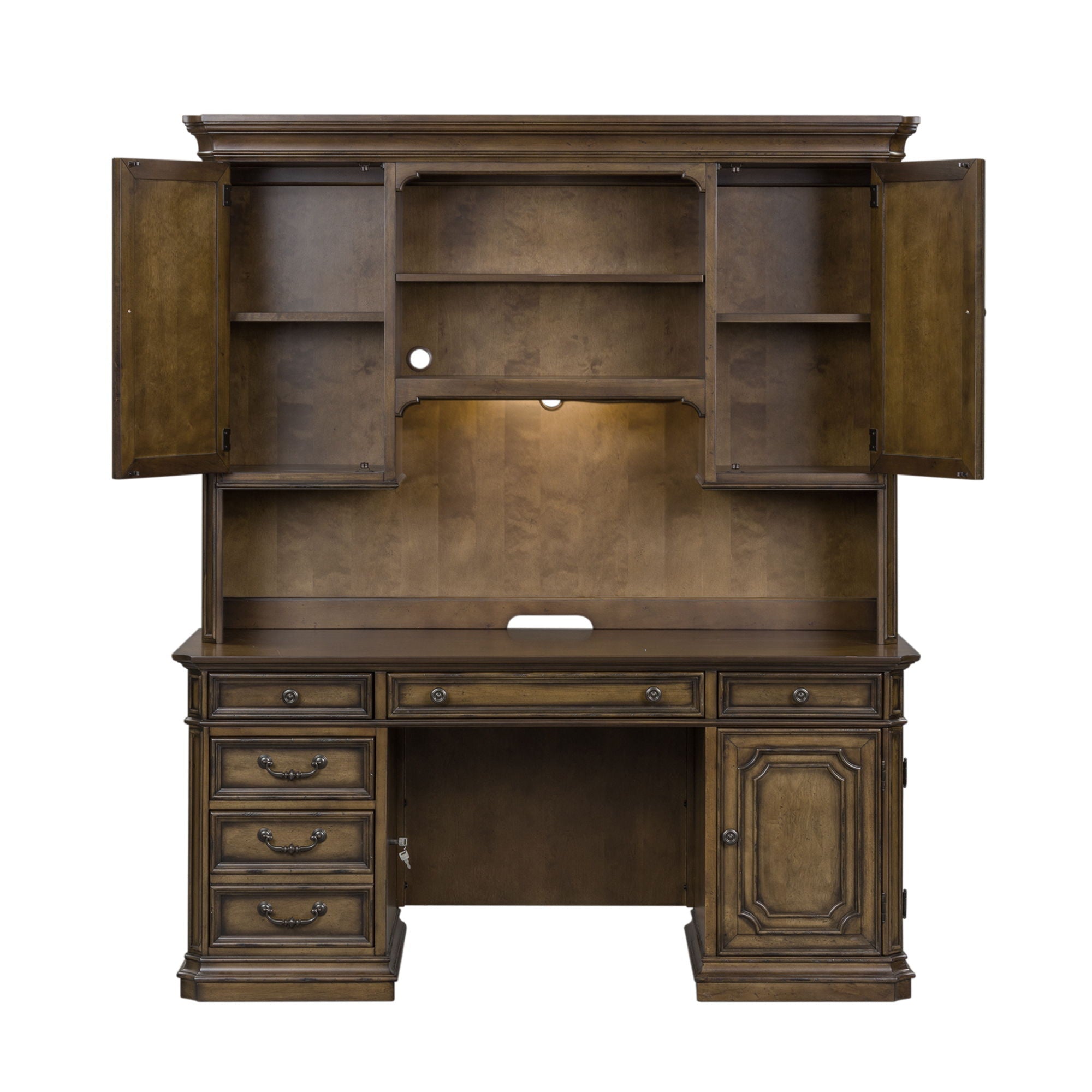 Liberty Furniture Amelia - Jr Executive Credenza Set - Dark Brown | Meri Furniture