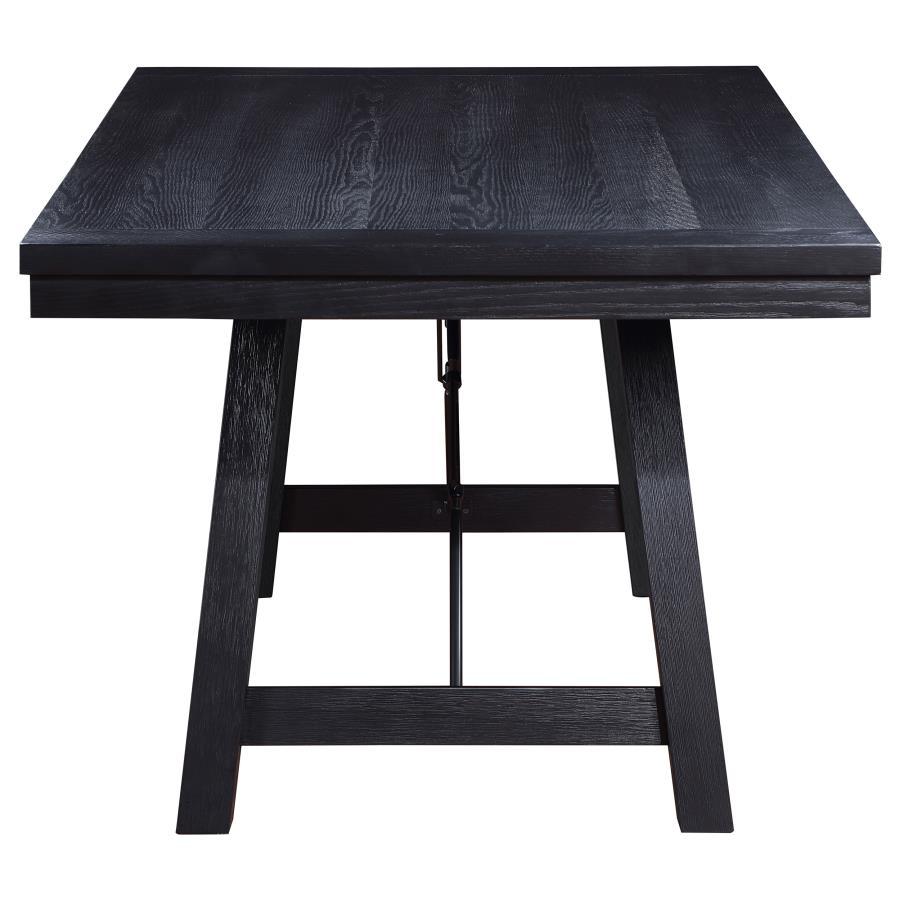 Coaster Fine Furniture Newport - Rectangular Wood Trestle Dining Table - Black | Meri Furniture