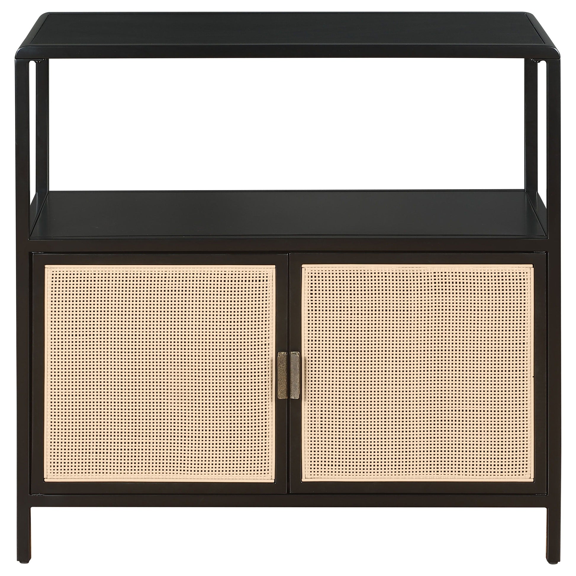 Coaster Fine Furniture Amherst - 2-Door Radio Weave Cane Metal Accent Cabinet | Meri Furniture