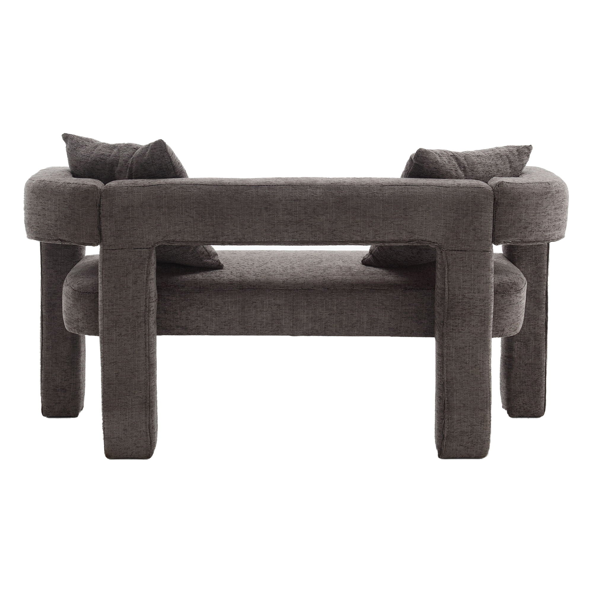 Modern Chenille Loveseat Sofa, Comfy Upholstered 2 Seater