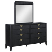 Coaster Fine Furniture Brookmead - 8-Drawer Dresser With Mirror - Black | Meri Furniture