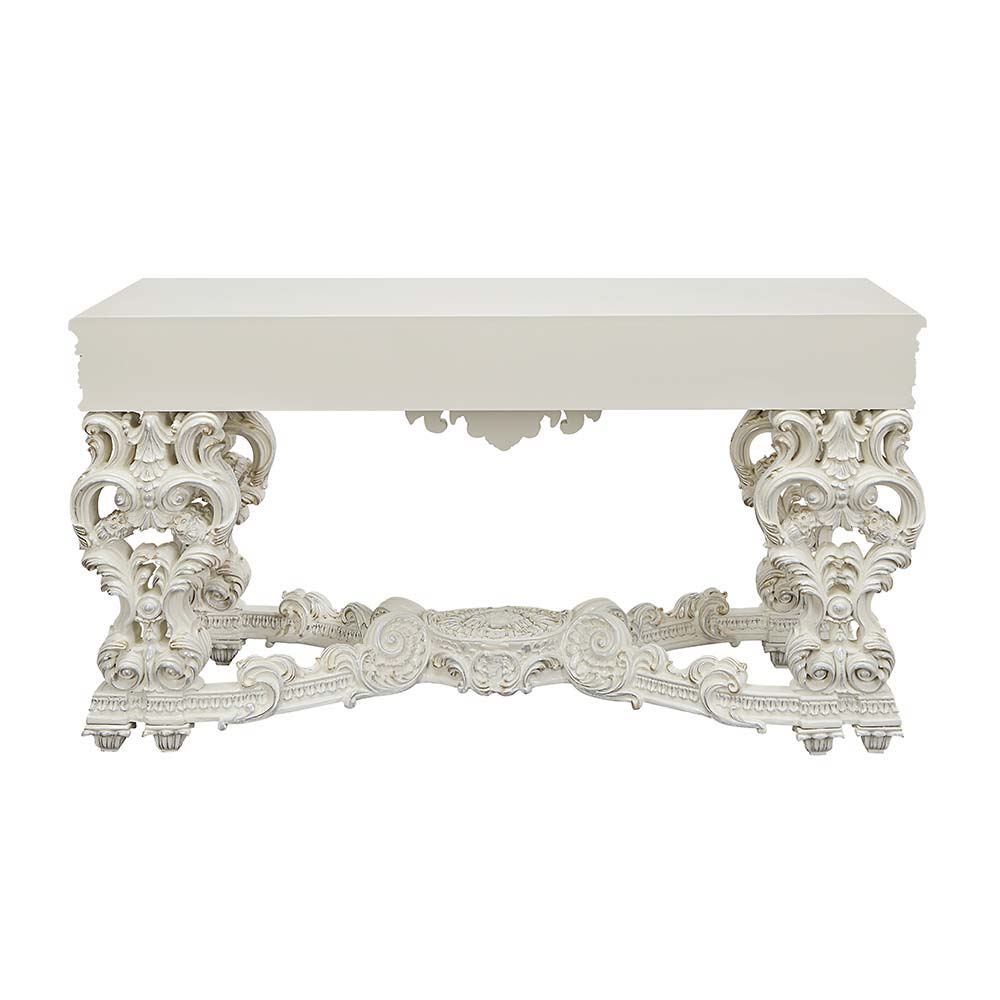 ACME Adara - Sofa Table - Antique White Finish | Meri Furniture