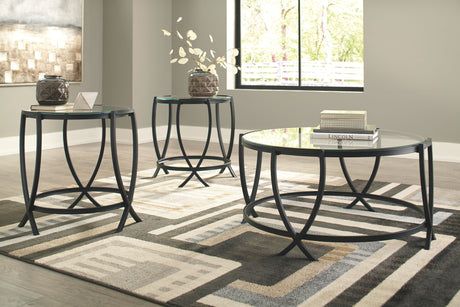 Ashley Furniture Tarrin - Black - Occasional Table Set (Set of 3) | Meri Furniture