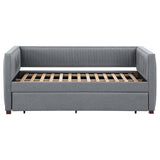 Brodie - Upholstered Twin Daybed With Trundle - Gray