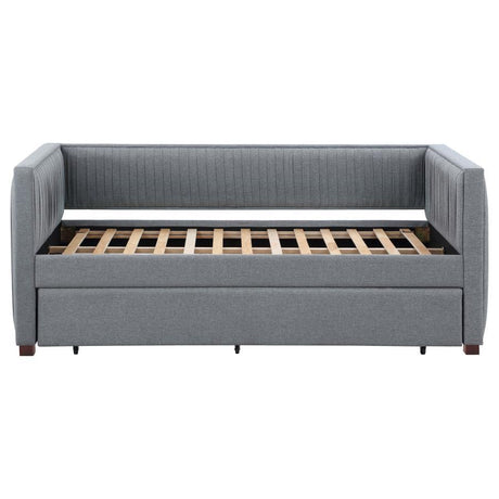 Brodie - Upholstered Twin Daybed With Trundle - Gray