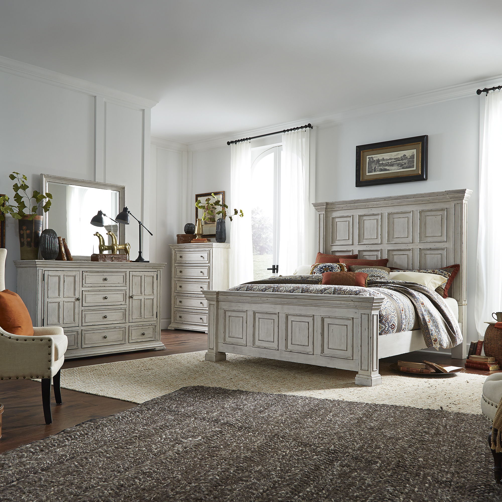 Liberty Furniture Big Valley - Panel Bed, Dresser & Mirror | Meri Furniture