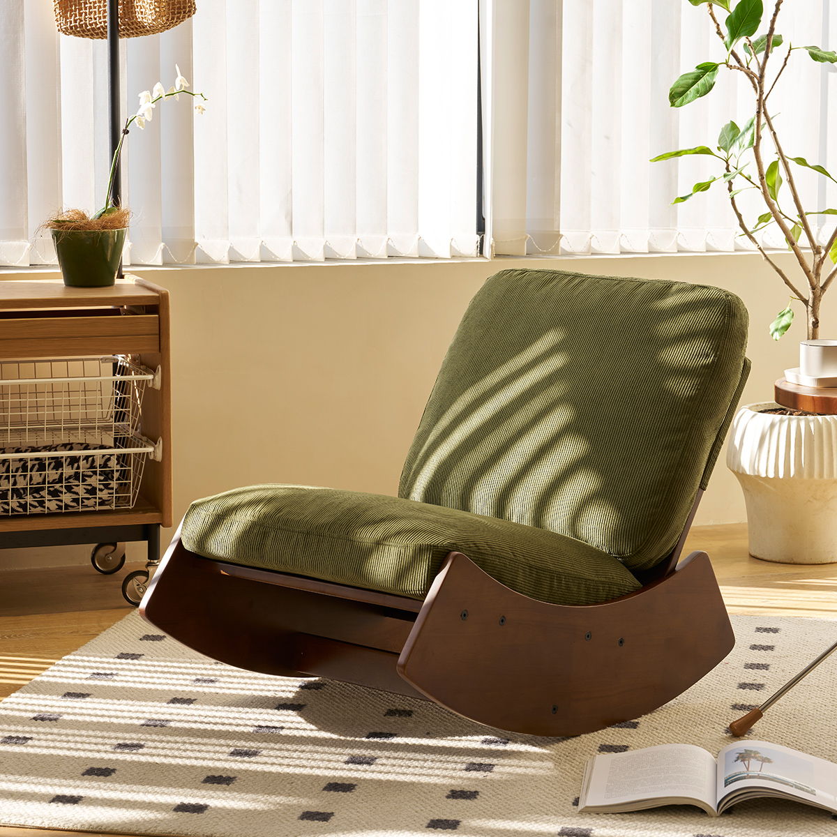 Comfortable High-Quality Upholstery Glider Rocking Chair