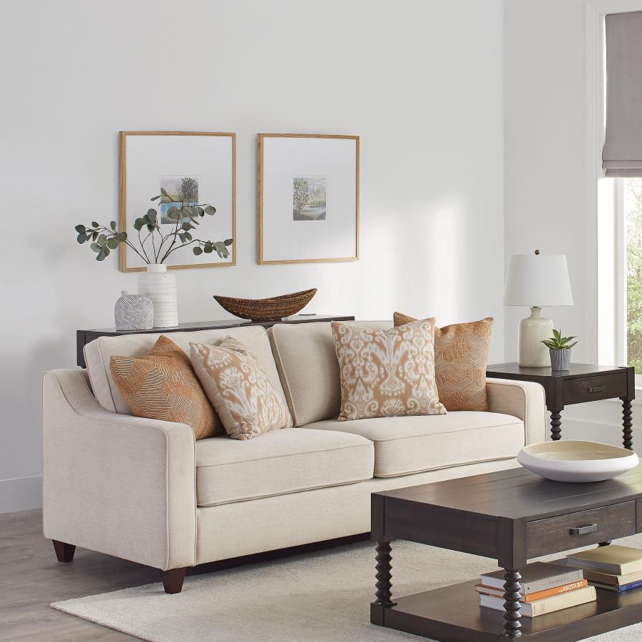 Coaster Fine Furniture Christine - Upholstered Sloped Arm Sofa - Beige | Meri Furniture