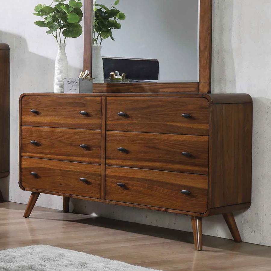 Coaster Fine Furniture Robyn - 6-Drawer Dresser - Dark Walnut | Meri Furniture