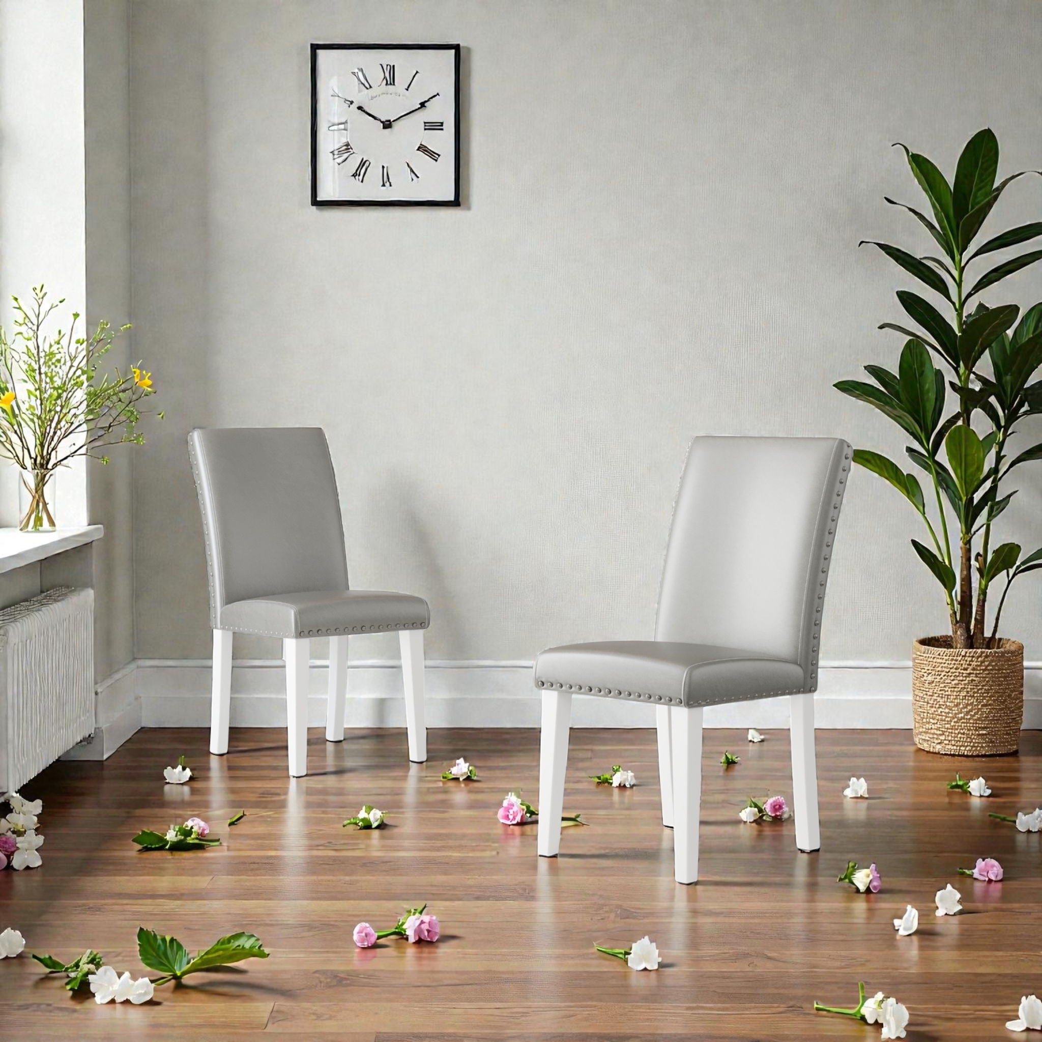 Upholstered Dining Chair With High Back Design (Set of 2)