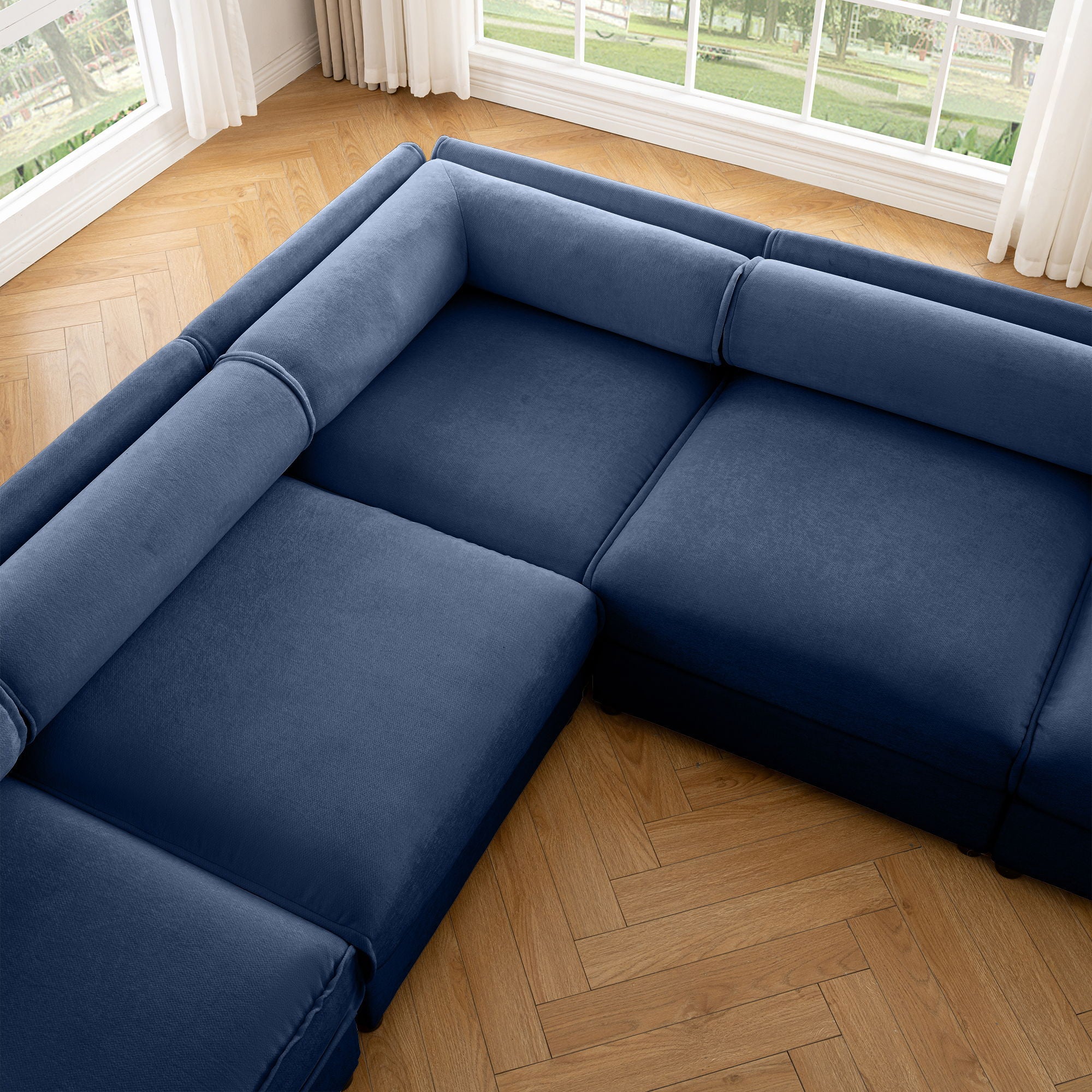 Modern Modular Sectional Sofa With Storag, Contemporary Cylindrical Design