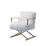 ACME Bagley - Accent Chair - Wool & Gold Brass | Meri Furniture