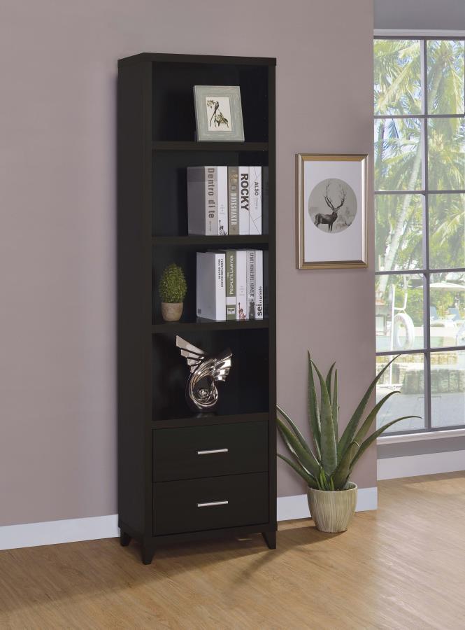 Coaster Fine Furniture Lewes - 4-Shelf Engineered Wood Media Tower - Cappuccino | Meri Furniture