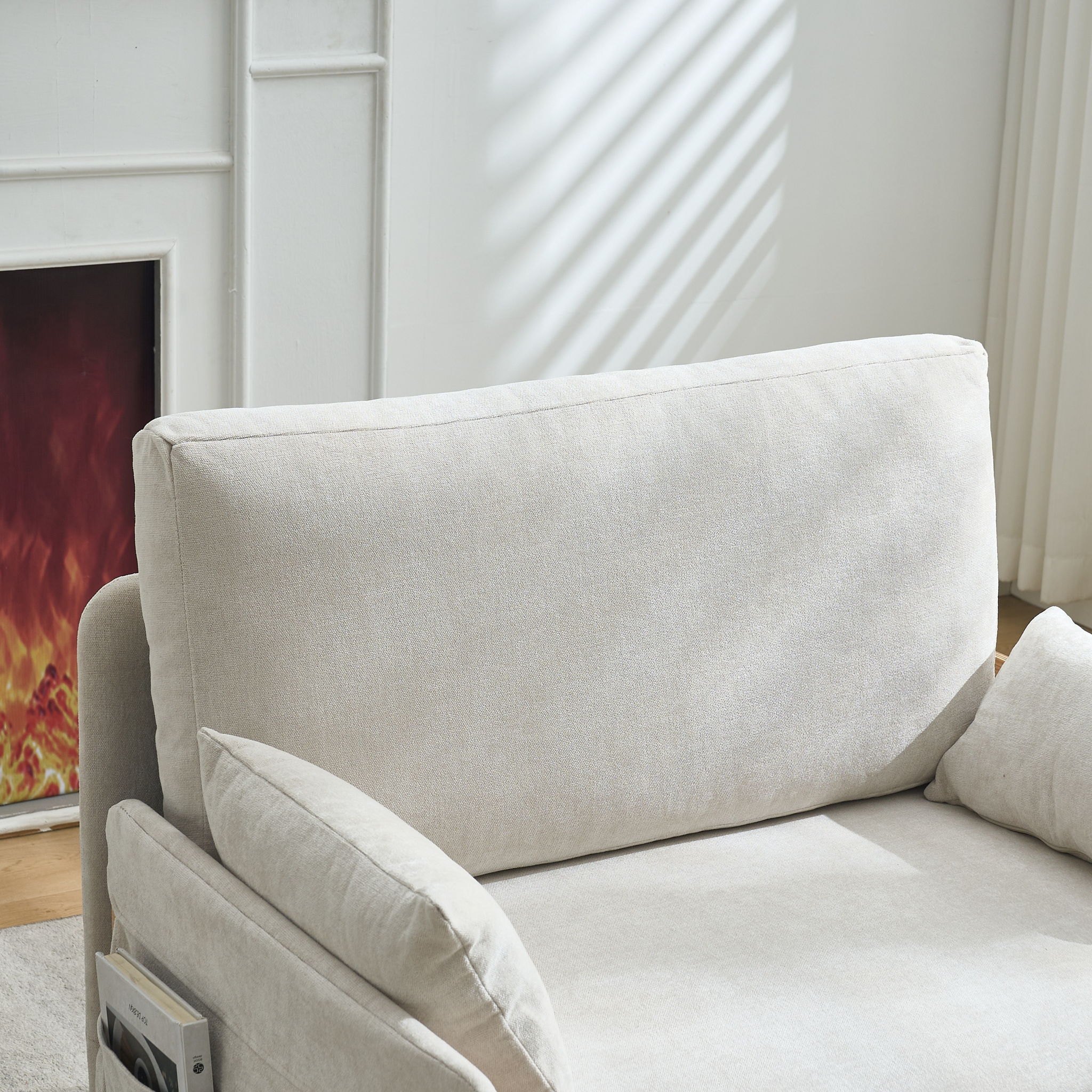 Mid Century Modern Foldable Sofa Bed, 3 In 1 Convertible Sleeper With 3 Pillows