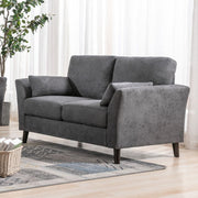 Damian 57"W Gray Woven Fabric Loveseat