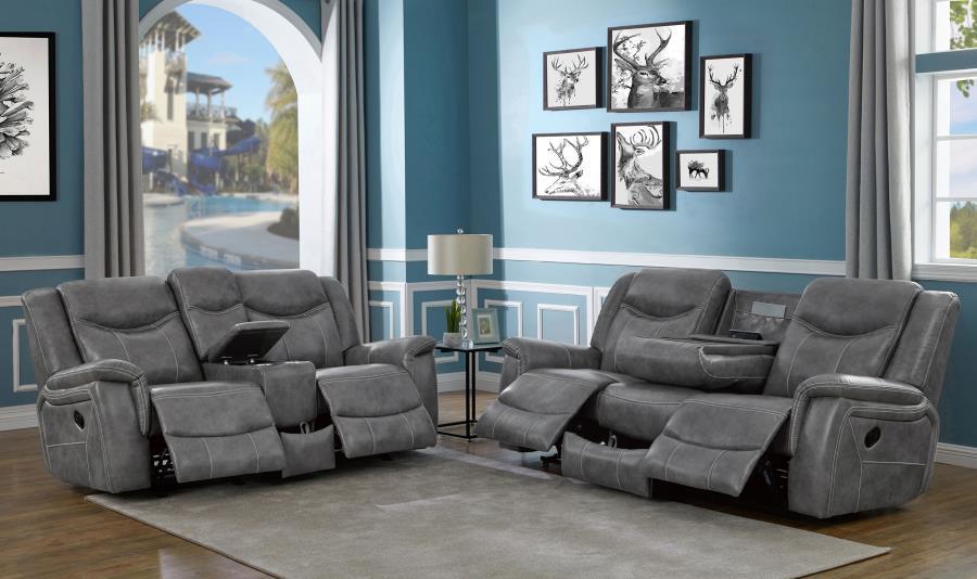 Coaster Fine Furniture Conrad - Upholstered Padded Arm Motion Sofa Set | Meri Furniture