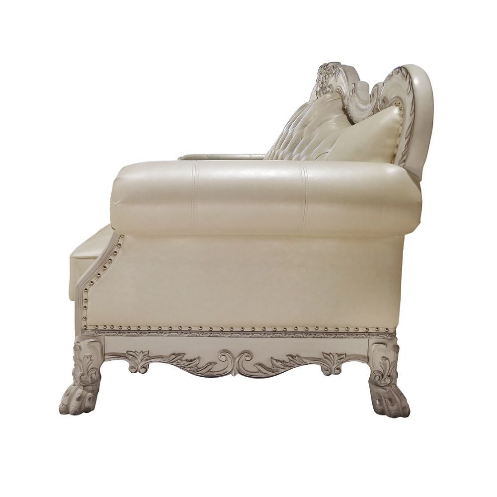 ACME Dresden Sofa - PU & Bone White Finish | Meri Furniture