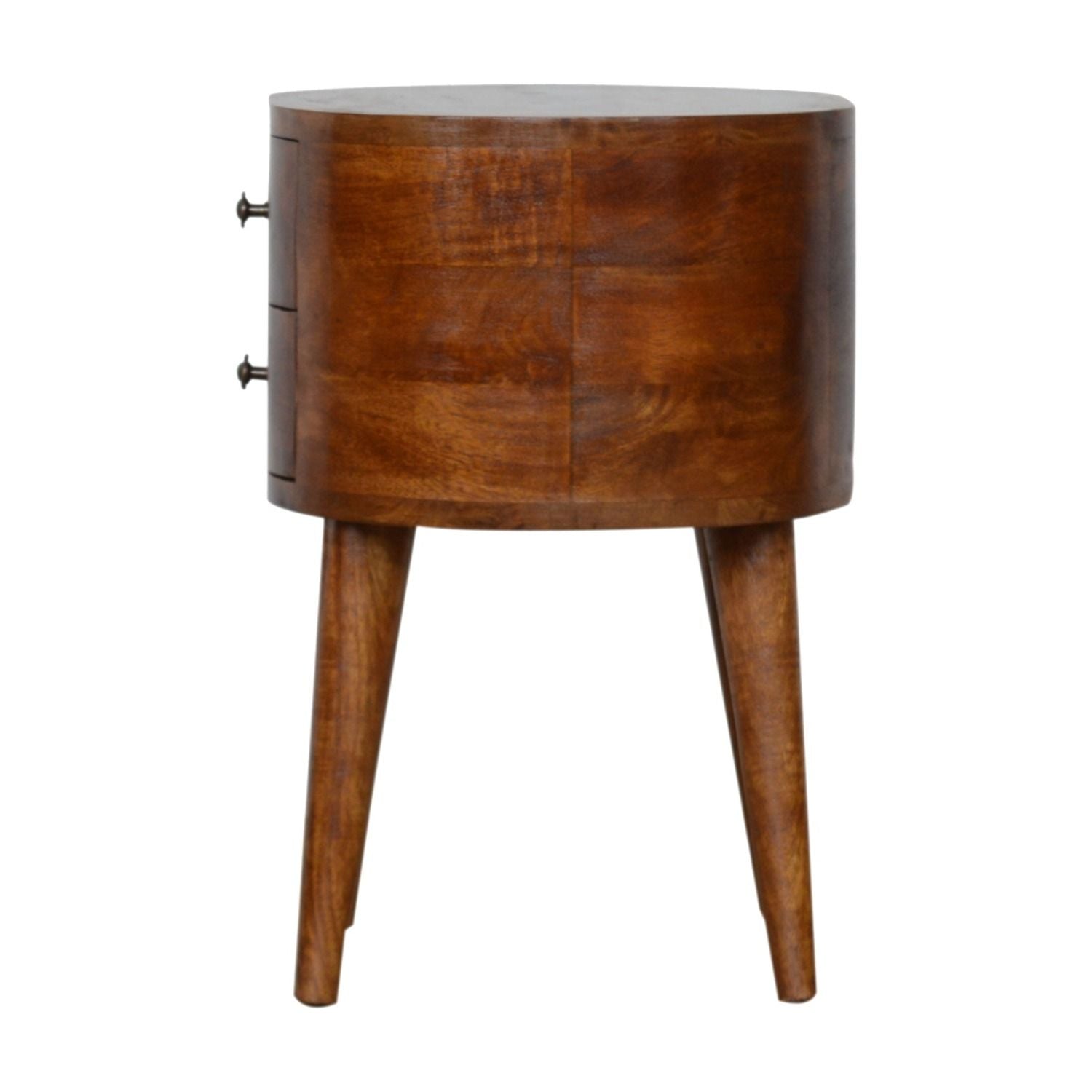 Rounded Bedside Table - Chestnut