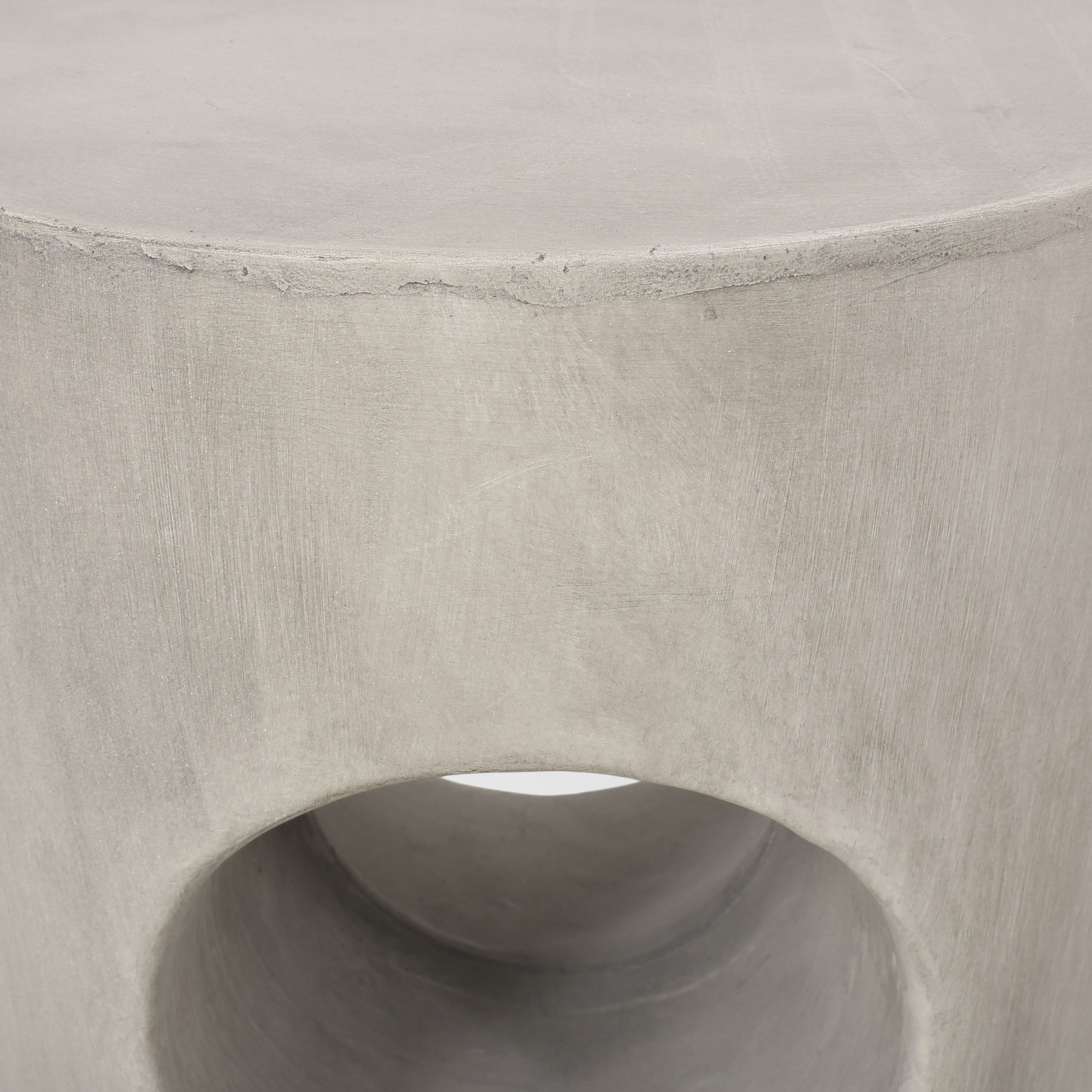 Modern Minimalist Outdoor or Indoor Side Table with Sculptural Hollow Design