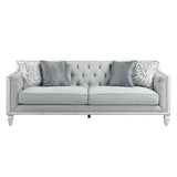 Katia - Sofa - Light Gray Linen & Weathered White Finish